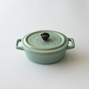 Casserole <span class=keywords><strong>en</strong></span> <span class=keywords><strong>fonte</strong></span> émaillée miniature de forme ovale de 14 cm avec deux poignées - Product Image 4