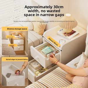 Modern Style Solid Wood 20CM <strong>30cm</strong> <strong>Bedside</strong> <strong>Table</strong> with Narrow Gap Storage Cabinet for Home Bedroom Furniture - Product Image 4