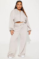 RUIQUWIN Vente en Gros Survêtement Femme Grande Taille 2 Pièces Personnalisé Ensemble Sportif Veste à Capuche Zippée et Pantalon de Jogging Ample à Jambes Droites