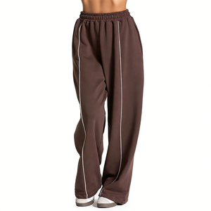 Leggings de yoga unisexe taille mi-haute, taille élastique, couleur unie, poche latérale, logo personnalisé, en Spandex/Nylon, grammage lourd, effet délavé - Product Image 2