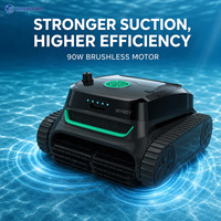 Robot Pembersih Kolam Renang Tanpa Kabel WYBOT S2 90W Motor Tanpa Sikat 180um Filtrasi Ganda Dapat Memanjat Dinding Kontrol APP 7800mAh