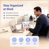 Planificateur mural familial numérique intelligent MWE avec synchronisation Wi-Fi, plans de tâches et de repas codés par couleur, écran tactile interactif, support mural