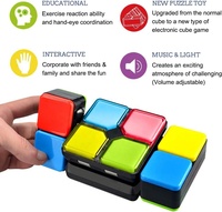 Cube de musique clignotant Jeu de puzzle électronique pour adolescents Jeu de combat de vitesse pour enfants 4 modes