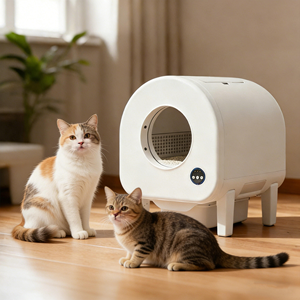 Bac à litière automatique pour chat avec télécommande, structure imperméable, grand bac à litière intelligent pour usage domestique - Product Image 1