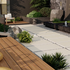 กระเบื้องปูพื้นภายนอกคุณภาพเยี่ยม ขนาด <span class=keywords><strong>60x120</strong></span> ซม. หนา 20 มม. ทนทาน สีเบจสไตล์รัสติก ป้องกันการลื่น เหมาะสำหรับสวน  ขนาด 600x1200 มม. - Product Image 1