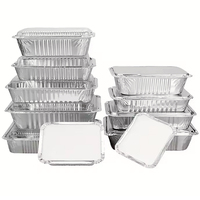 Plateau jetable en aluminium avec couvercle Récipient rectangulaire personnalisé en aluminium pour aliments Plat de cuisson pour la restauration