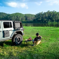 Boîte de rangement multifonctionnelle en aluminium Maiker Tacmolle Series avec table pliante pour accessoires Jeep Wrangler JL