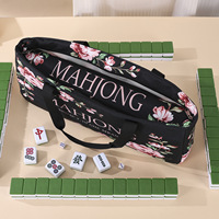Ensemble de 3 sacs de rangement pour Mahjong, motif floral vintage, sac fourre-tout, imperméable, léger, organisateur de tuiles de Mahjong