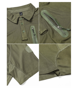 Camisetas tácticas verdes DFT09, polos de manga corta con múltiples bolsillos - Product Image 2