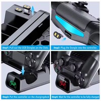 Base de charge double verticale 2 en 1 pour console PS4 Slim Pro, refroidissement et station de charge double pour manettes TP4-19076
