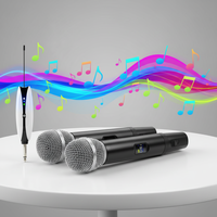 Microphone à condensateur universel Aidi, sans fil 2.4G, portable, avec amplificateur de puissance métallique, carte son et carte de réception sonore à tige télescopique pour