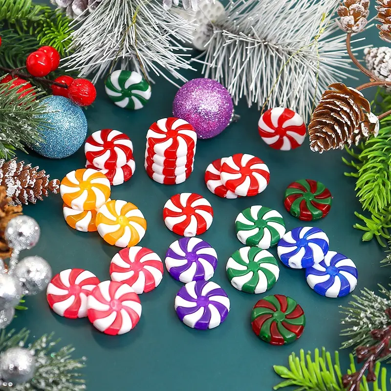 Noel şeker yapay lolipop noel ağacı askı süsleri simülasyon fırıldak şekerler nane tatlılar kolye hediyeler