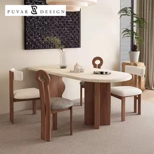 <span class=keywords><strong>Table</strong></span> en bois de dalle de roche ancienne de style français salon <span class=keywords><strong>cuisine</strong></span> contre le <span class=keywords><strong>mur</strong></span> <span class=keywords><strong>table</strong></span> à manger ovale en bois massif - Product Image 1