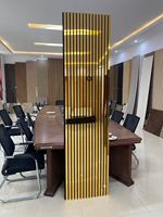 Panneau acoustique mural en MDF APT 3D finition miroir, 4 pièces, 23,62''x94,49'', panneau mural en bois insonorisant, NRC 0,8, respectueux de l'environnement