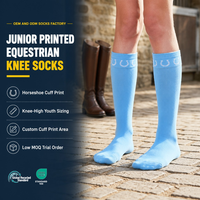 Chaussettes de sport personnalisées respirantes pour l'équitation, hautes jusqu'au genou, pour jeunes et adultes, idéales pour les clubs équestres