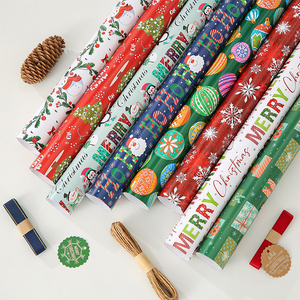 <span class=keywords><strong>Papier</strong></span> d'emballage de Noël 8 feuilles de <span class=keywords><strong>papier</strong></span> d'emballage cadeau recyclé 70x50cm feuilles de <span class=keywords><strong>papier</strong></span> d'emballage kraft - Product Image 2
