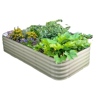 Flor vegetal Galvanizado Elevado Maceta Crianza Jardinería Camas Metal Elevado Acero Macetas Caja <span class=keywords><strong>Elevada</strong></span> Cama de jardín - Product Image 1