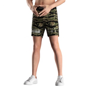 Pantalones Cortos de Artes Marciales para Hombre con Abertura Alta, Doble Capa de Tela, con Calzoncillos Interiores de Compresión, Cintura Suave con Cordón Ajustable - Product Image 3