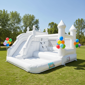 Alquiler para Fiestas, <span class=keywords><strong>Castillo</strong></span> Inflable Blanco <span class=keywords><strong>de</strong></span> Lujo, Mini/Mediano, con Tobogán, para Bodas, 13'X13', para Adultos, Superventas - Product Image 2