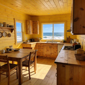 Casa de Madera de 2 Dormitorios con Vista al Océano para Alquiler Vacacional, Cabaña Moderna en la Playa - Product Image 4