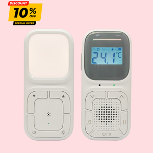Portable <b>Digital</b> Audio Nanny Monitor Two Way Talk Room Temperature Display Night Light Battery Powered Baby Sound Monitor - Product Image 1