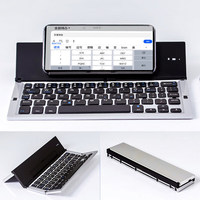 Keyboard portabel lipat tiga kunci nirkabel, keyboard lipat Italia bord dapat diisi ulang