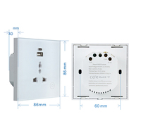 Prise intelligente Wi-Fi UK 16A, interrupteur mural standard et prise de courant, compatible Wi-Fi/Zigbee/application Tuya/maison intelligente/hôtel