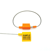 Scellé de sécurité US-CC182B en acier plastifié pour camions et conteneurs, avec code-barres et QR code imprimés, longueur fixe