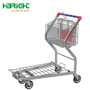 Chariot de picking d'entrepôt personnalisé OEM, chariot de plateforme logistique pour supermarché avec roues robustes - Product Image 3