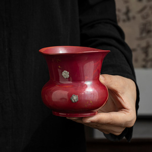 Jianshui <b>Tea</b> Washer Red Copper Water Bowl Cup Washer <b>Tea</b> Dregs Container Household Ornament Pen Washer <b>Tea</b> <b>Set</b> Accessory - Product Image 1