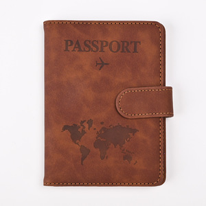 Soporte para pasaporte de cuero PU a la moda, fundas para tarjetas de bloqueo RFID, funda elástica con ranuras, billetera de viaje con logotipo, patrón de caramelo, Porta Pasaporte - Product Image 5