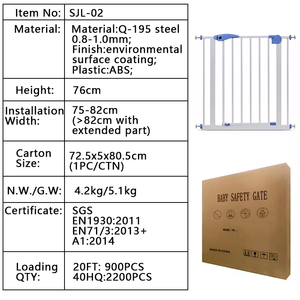 Barriera di sicurezza per <span class=keywords><strong>bambini</strong></span> barriera per porte barriera per scale in ferro senza punzonatura cancello di sicurezza per <span class=keywords><strong>bambini</strong></span> con retro a molla automatico - Product Image 4