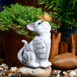 Statues de <span class=keywords><strong>chat</strong></span> de jardin solaires <span class=keywords><strong>en</strong></span> <span class=keywords><strong>résine</strong></span> personnalisées et charmantes, lumières solaires <span class=keywords><strong>pour</strong></span> <span class=keywords><strong>chat</strong></span> de jardin avec lumière papillon <span class=keywords><strong>pour</strong></span> la décoration de jardin - Product Image 5