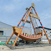 Grand manège extérieur en forme de navire pirate pour fête foraine, équipement de parc d'attractions, manèges géants en forme de navire viking galvanisés à chaud à vendre