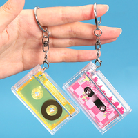 WEISHENG Boîte de cassette mini vintage personnalisée avec blister, étiquettes NFC pour albums musicaux de concerts, mini cassette Kpop Stars, porte-clés