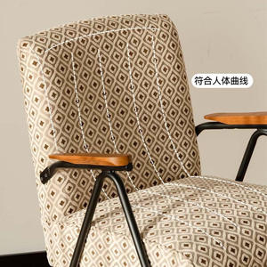 כורסת יחיד מודרנית בסגנון נורדי, עשויה ברזל ועץ מלא, מתכווננת, לסלון, לבית ולפנאי - Product Image 3