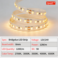 Bandes lumineuses LED de haute qualité certifiées CE, multicolores, SMD 12W, température réglable, pour salle à manger, décoration intérieure