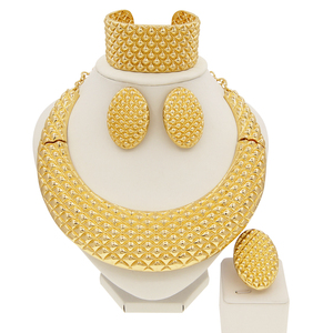 Set di Gioielli Placcati Oro Italiano Zhuerrui, <span class=keywords><strong>Alta</strong></span> Qualità, Stile Brasiliano, Collana, Bracciale, Catena, Set H00541 - Product Image 6