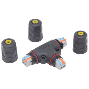 <b>Quick</b> Locking 2Ways Electric Wire <b>Connector</b> M20 Assembly Tee 25A AC <b>Connector</b> IP67 Led Light Waterproof Cable <b>Connector</b> - Product Image 2