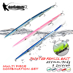 Leurre de pêche articulé Hunthouse 3 sections 255mm/30.6g, leurre dur coulant pour la pêche <span class=keywords><strong>au</strong></span> trolling en eau salée, leurre pour la pêche <span class=keywords><strong>au</strong></span> bar - Product Image 1