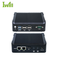 Mini PC sin ventilador de alto rendimiento J3710 Pantalla triple 4K para automatización industrial