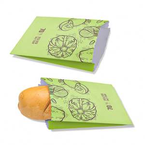 Sacs en papier personnalisés avec logo blanc, résistants à la graisse alimentaire, enduits de cire, pour boulangerie, biscuits, collations, frites - Product Image 4