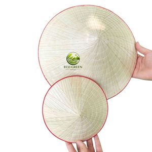 Sombrero de bambú de tamaño personalizable, hecho a mano en Vietnam, de bambú natural, tejido artesanal, clásico, decoración y regalo para días festivos. - Product Image 5