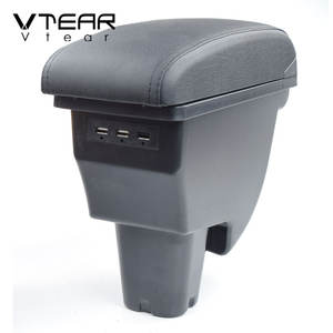 Reposabrazos Vtear para <span class=keywords><strong>Kia</strong></span> <span class=keywords><strong>Picanto</strong></span> R, de Cuero con Interfaz USB, Caja de Almacenamiento, Hilo Rojo, Accesorios Interiores para Auto, ABS, 14-18 - Product Image 2