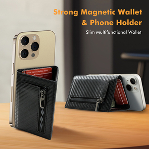 Casekey Carbon PU Leather Phone Cases Magnetic <b>Card</b> <b>Holder</b> <b>Wallet</b> Mobile Phone Cases - Product Image 6