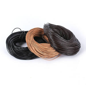Wholesale Meters Round Genuine Leather Cord Braided Rope <b>Thong</b> <b>String</b> Components for DIY Jewelry Making - Product Image 1
