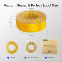 Filamen ELEGOO SILK PLA, Warna-Warna Tersedia, Keandalan Tinggi, untuk Kebanyakan Printer 3D FDM, Dimensi Akurat & Konsisten