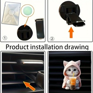 Diffuseur de parfum pour voiture en forme de chat mignon et créatif, clip de sortie d'air de voiture en acrylique, accessoires de voiture, décoration, pendentif, diffuseur d'air pour voiture - Product Image 4