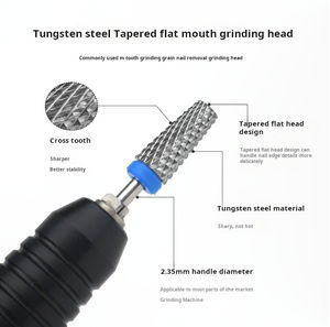 3XC 4XC porpora grande canna Nail tool professionale taglio dritto punta per Manicure rotanti accessori per trapano a fresa - Product Image 4