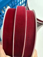 Ruban en velours simple face en nylon rouge de 9 mm, 25 yards par rouleau, avec logo personnalisé pour l'emballage de cadeaux écologiques